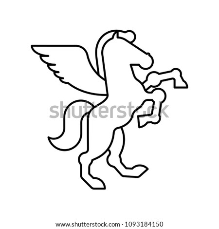 Pegasus heraldic symbol. Sign Animal for coat of arms. Royal Horse Vector illustration
