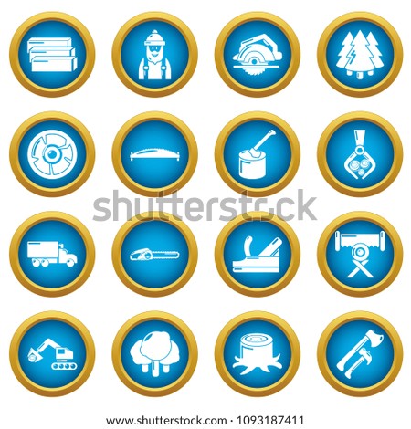Timber industry icons set. Simple illustration of 16 timber industry vector icons for web