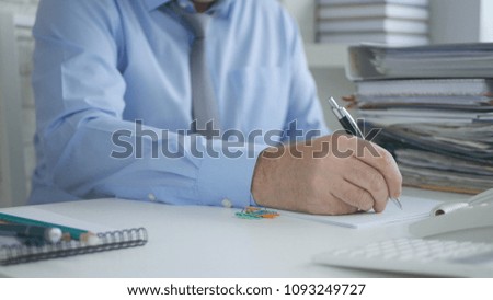 Businessman Image Signing Accounting Documents