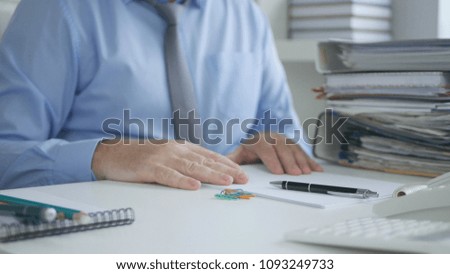 Businessman Image Reading Accounting Documents
