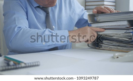 Businessman Image Working in Accounting Archive Office