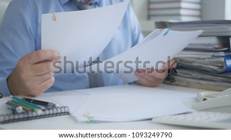 Businessman Image Sorting Accounting Documents