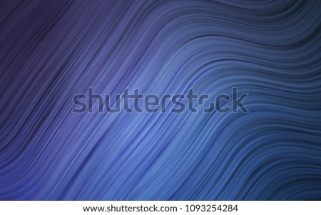 Light BLUE vector template with bent lines. Shining illustration, which consist of blurred lines, circles. A new texture for your  ad, booklets, leaflets.