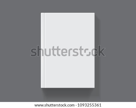 white book with thick cover isolated on black background mock up vector