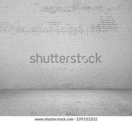 high resolution white brick wall and floor