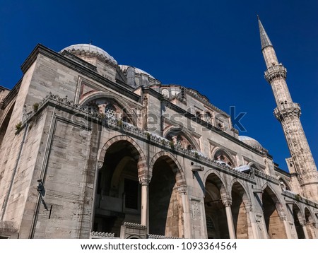 Exterior view of Sehzade Camii or the Prince Mosque built by Suleiman the Magnificent for his son Sehzade Mehmet in Fatih, Istanbul.