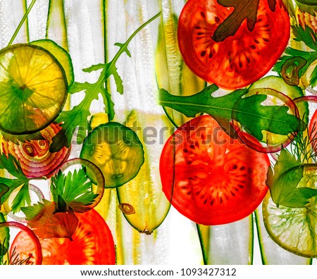 art background from sliced vegetable