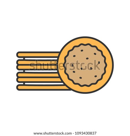 Sandwich cookies color icon. Sandwich biscuits. Isolated raster illustration