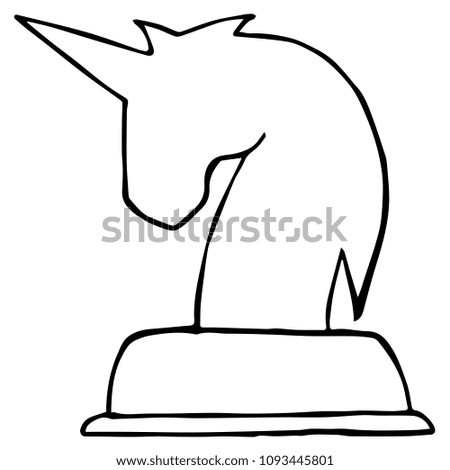 Isolated Vector Illustration of Unicorn Horse Fantasy Head Horn. Flat, Icon, Sign, Logo, Symbol, Object, Graphic Design, Element, Background, Print.