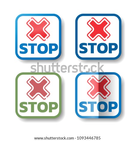 STOP stickers. Set of 4 stickers
