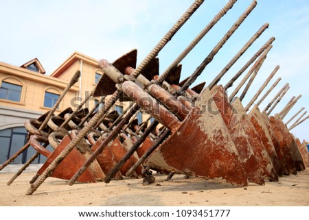 The rusty iron anchor