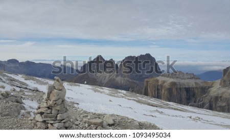Panoramic view of famous Dolomites mountain in beautiful in November 2017, South Tyrol, Italy