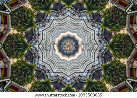 Abstract globular background pattern - a popular park in the city