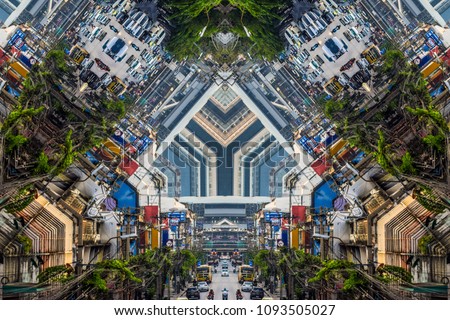 Modern stylish texture of a metropolis. Seamless urban pattern. Abstract decoration for Wallpapers, poster, brochure cover, cards. background screensaver.