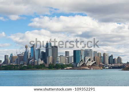 skyline of Sydney with city central business district at the noon