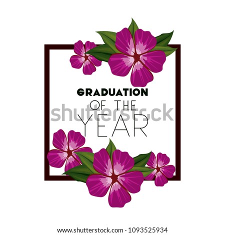 class of the year square and floral frame