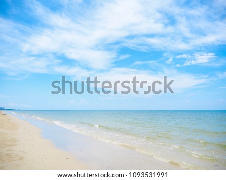 Beach and sea under the beautiful sky