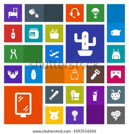 Modern, simple, colorful vector icon set with sign, flight, street, repair, play, baseball, airplane, equipment, furniture, chef, pinafore, cook, reparation, box, apron, road, cactus, service,  icons