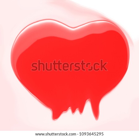 Red heart shaped honey. Honey Flow.