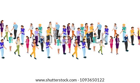 isometric business people vector 3D set. Businessman and business woman, business clothes. The concept of office workers, director and subordinates isolated on white background. -stock vector