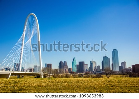 A view of Margaret Hunt Hill Bridge, Dallas Texas, United States of America Royalty-Free Stock Photo #1093653983