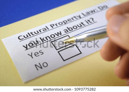 Cultural property law: Do you know about it? yes or no