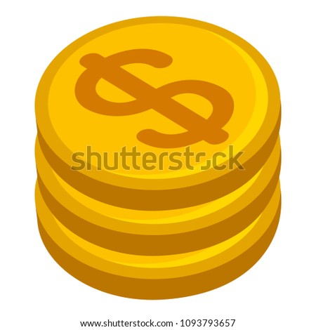 pile of money coins isometric icon
