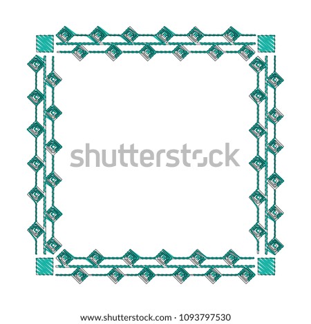 square victorian frame isolated icon