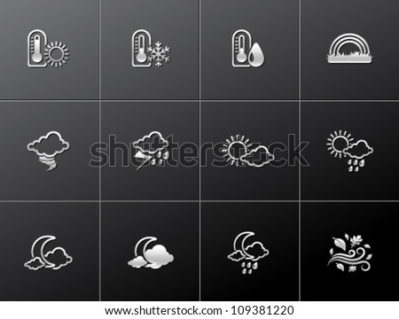 More weather icon series in metallic style