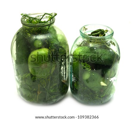 cucumbers in a glass jar