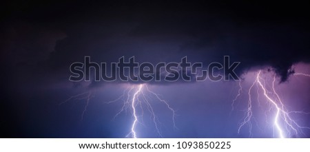 lightning over the night sky 