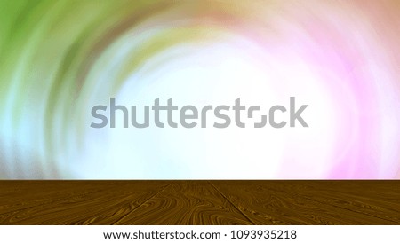 Wooden floor with abstract rainbow colors background, 