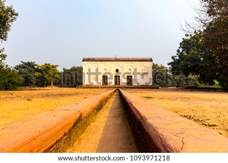 Mysterious Tomb around Humayun's Tomb, Nizamuddin area of New Delhi, India. Royalty-Free Stock Photo #1093971218
