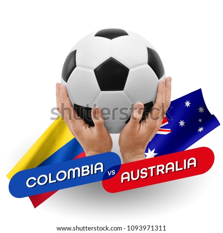Soccer competition, national teams Colombia vs Australia