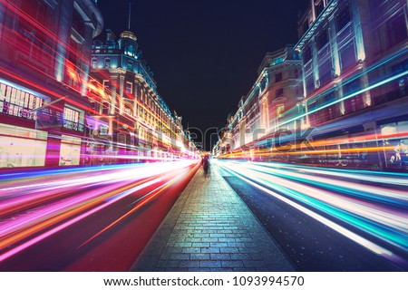 Motion Speed Light in London City Royalty-Free Stock Photo #1093994570
