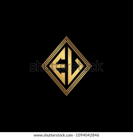 Initial letters EV VE diamond shape monogram logo