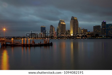 San Diego City Skyline at Night