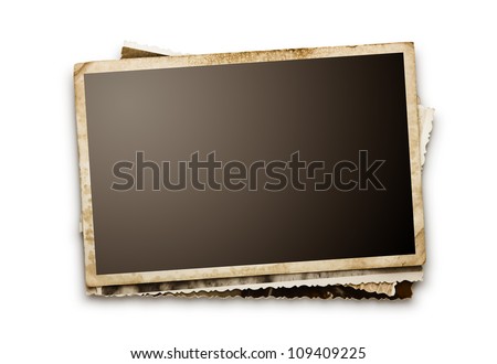 Stack of old photos with clipping path for the inside Royalty-Free Stock Photo #109409225