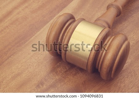 Judge gavel on  table