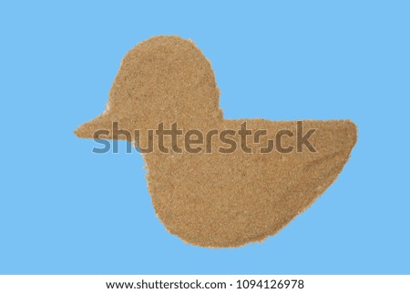 Duck on blue background