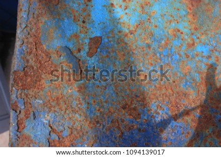gold blue chaotic background in an old grunge rusty iron, beautiful corrosion, for meditation and concentration, poster, studying ,perfect background for slogans design or text input.