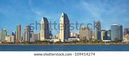 Downtown City of San Diego, California Cityscape Panorama