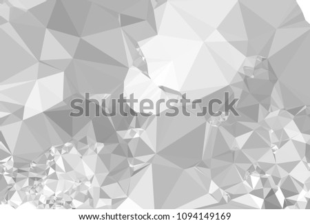 Monochrome abstract triangle background. Grayscale, black and white. Design element for book covers, presentations layouts, title and page templates. Low polygonal. Vector clip art.