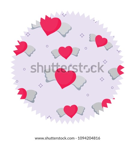 heart with wings pattern