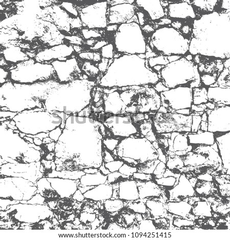 Grunge gray and White Texture. Vector abstract Background and border. Old white brick wall.