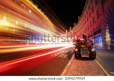 Motion speed light effect in London city