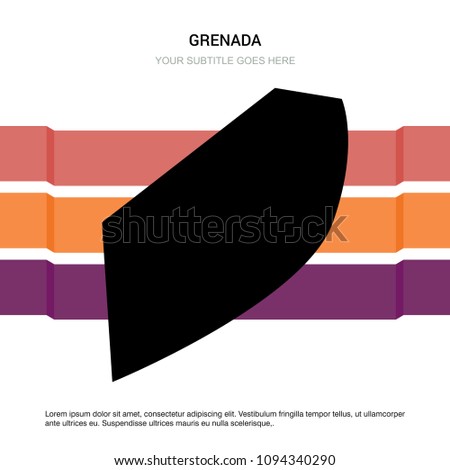 Grenada map with creative design vector 