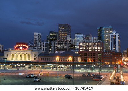Denver Skyline in Twilight