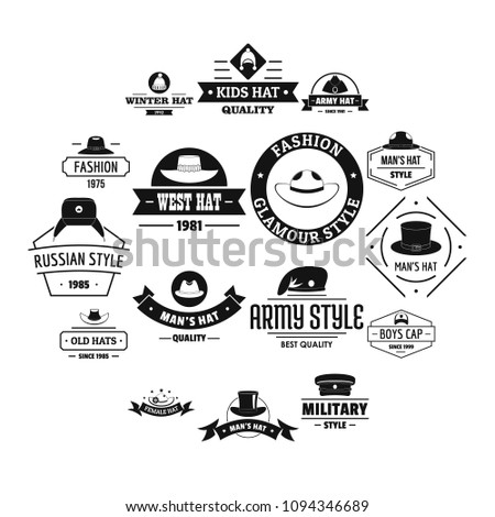 Headdress hat logo icons set. Simple illustration of 16 headdress hat logo vector icons for web