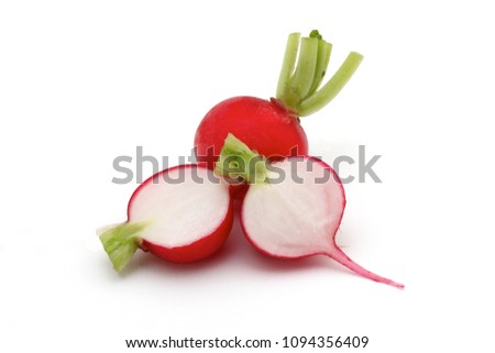 Small radish isolated on white background
